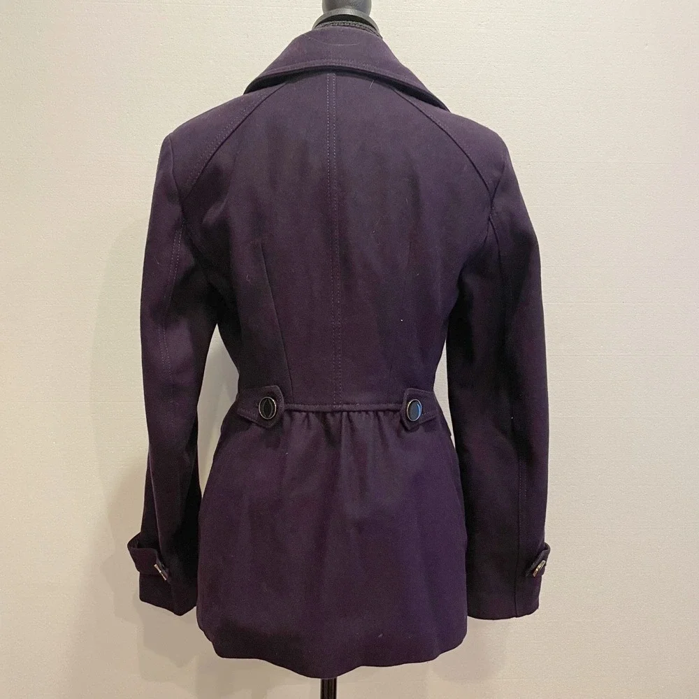 Express Royal Purple Double Breasted Wool Blend Peacoat‎ Jacket Size S